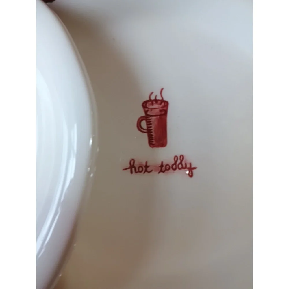 Williams‎ Sonoma Set of 5 Dessert Plates Holiday Hot Drinks Assorted Frstive